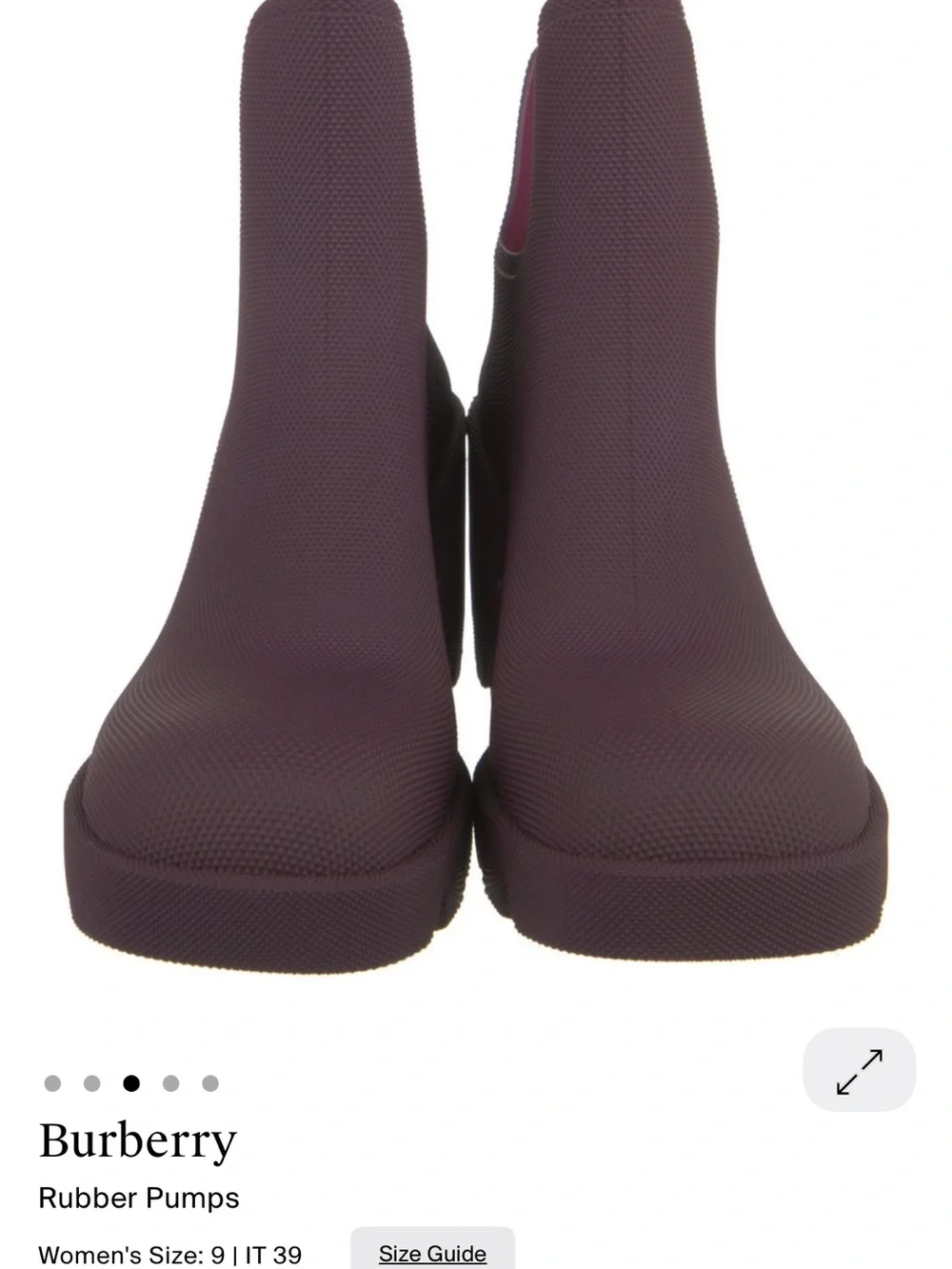 Burberry Plum Chunky Platform Rain Boots